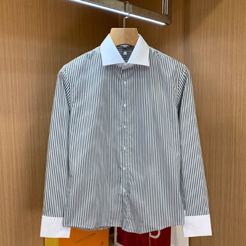 Vintage Casual Stripe Cotton Shirt