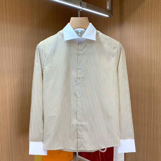 Vintage Casual Stripe Cotton Shirt