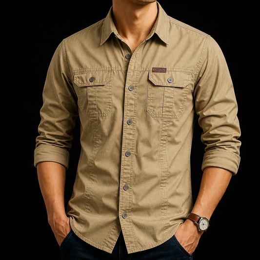 Urban Cargo Crest Double-Pocket Full Sleeve Shirt