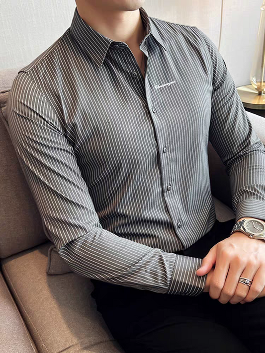 Linear Crest Formal Shirt