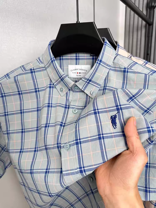 Harbor Mist Gingham Crest Shirt